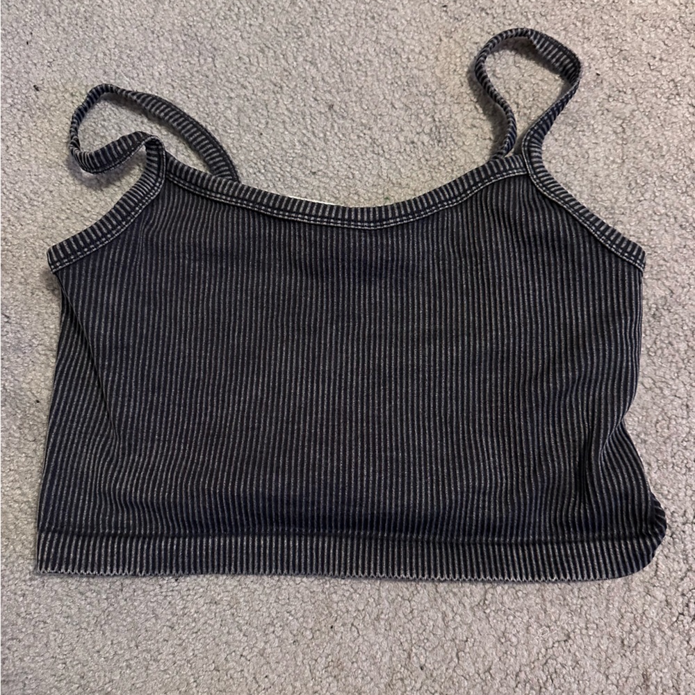 Charcoal Crop Tank Top